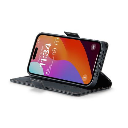 iPhone 15 Pro Max Leather Wallet Case - RFID Blocking, Stand Function, Card Slots