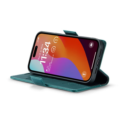 iPhone 15 Pro Max Leather Wallet Case - RFID Blocking, Stand Function, Card Slots