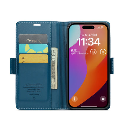 iPhone 15 Pro Leather Wallet Case - RFID Blocking, Stand Function, Card Slots