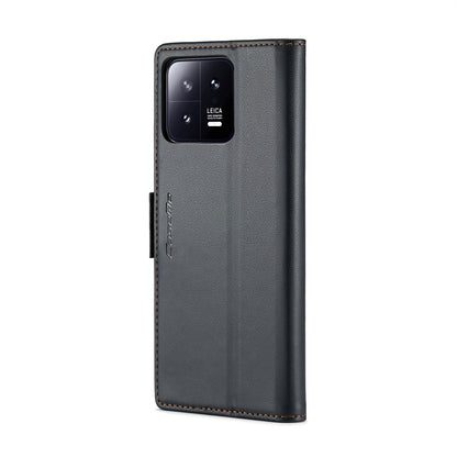 Xiaomi 13 Leather Wallet Case - RFID Blocking, Stand Function, Card Slots