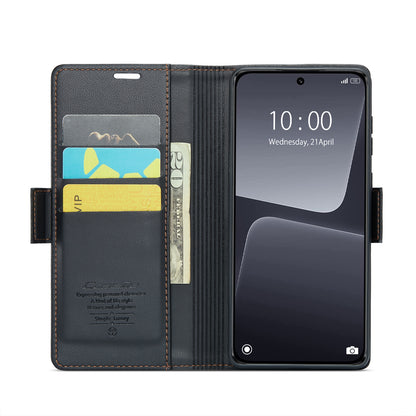 Xiaomi 13 Leather Wallet Case - RFID Blocking, Stand Function, Card Slots