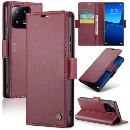 Xiaomi 13 Pro Leather Wallet Case - RFID Blocking, Stand Function, Card Slots