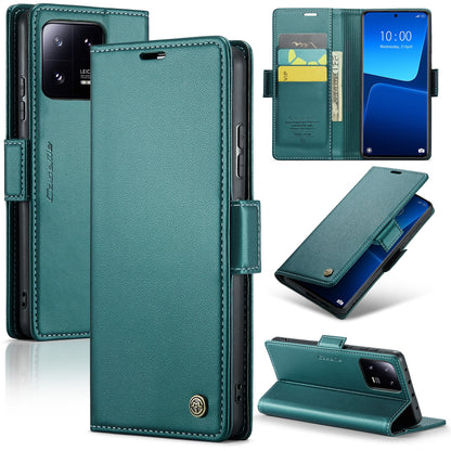 Xiaomi 13 Pro Leather Wallet Case - RFID Blocking, Stand Function, Card Slots