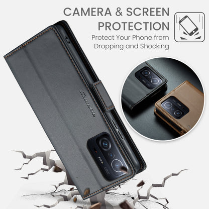 Xiaomi 11T/11T Pro Leather Wallet Case - RFID Blocking, Stand Function, Card Slots