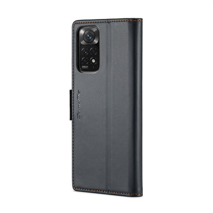 Xiaomi Redmi Note 11 4G Global Leather Wallet Case - RFID Blocking, Stand Function, Card Slots