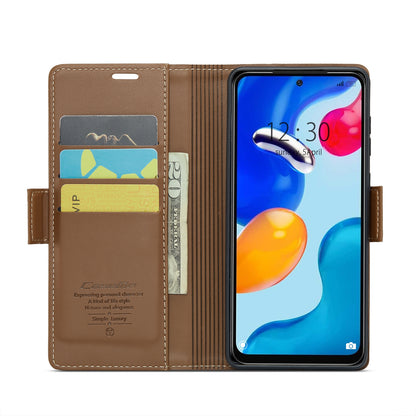 Xiaomi Redmi Note 11 4G Global Leather Wallet Case - RFID Blocking, Stand Function, Card Slots
