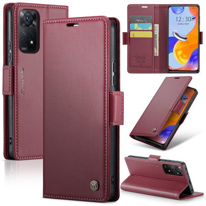 Xiaomi Redmi Note 11 Pro 5G Global Leather Wallet Case - RFID Blocking, Stand Function, Card Slots