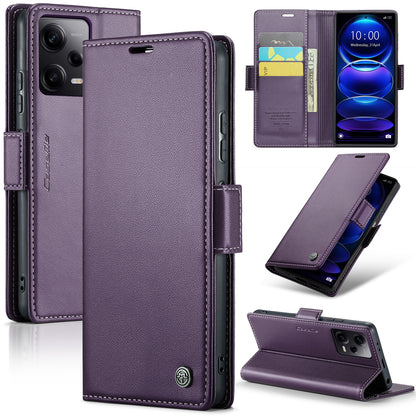Xiaomi Poco X5 Pro 5G Leather Wallet Case - RFID Blocking, Stand Function, Card Slots