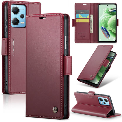 Xiaomi Poco X5 5G Leather Wallet Case - RFID Blocking, Stand Function, Card Slots