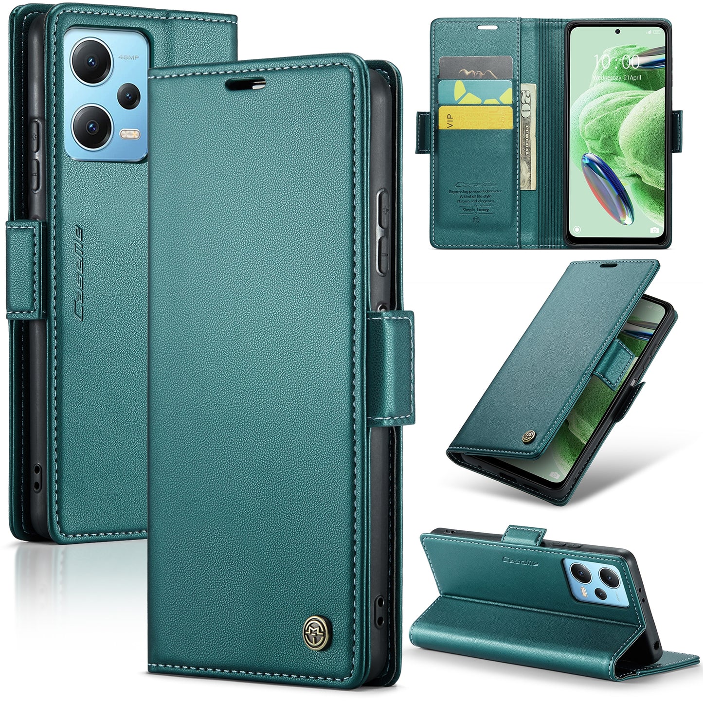 Xiaomi Poco X5 5G Leather Wallet Case - RFID Blocking, Stand Function, Card Slots