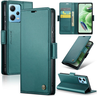 Xiaomi Poco X5 5G Leather Wallet Case - RFID Blocking, Stand Function, Card Slots