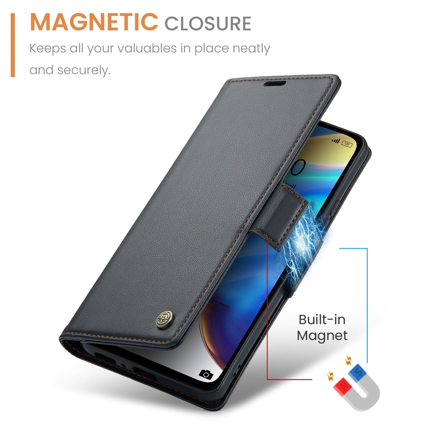 Xiaomi Mi 10T Pro 5G Leather Wallet Case - RFID Blocking, Stand Function, Card Slots