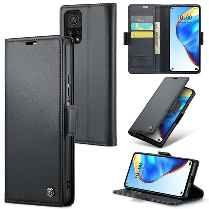 Xiaomi Mi 10T Pro 5G Leather Wallet Case - RFID Blocking, Stand Function, Card Slots