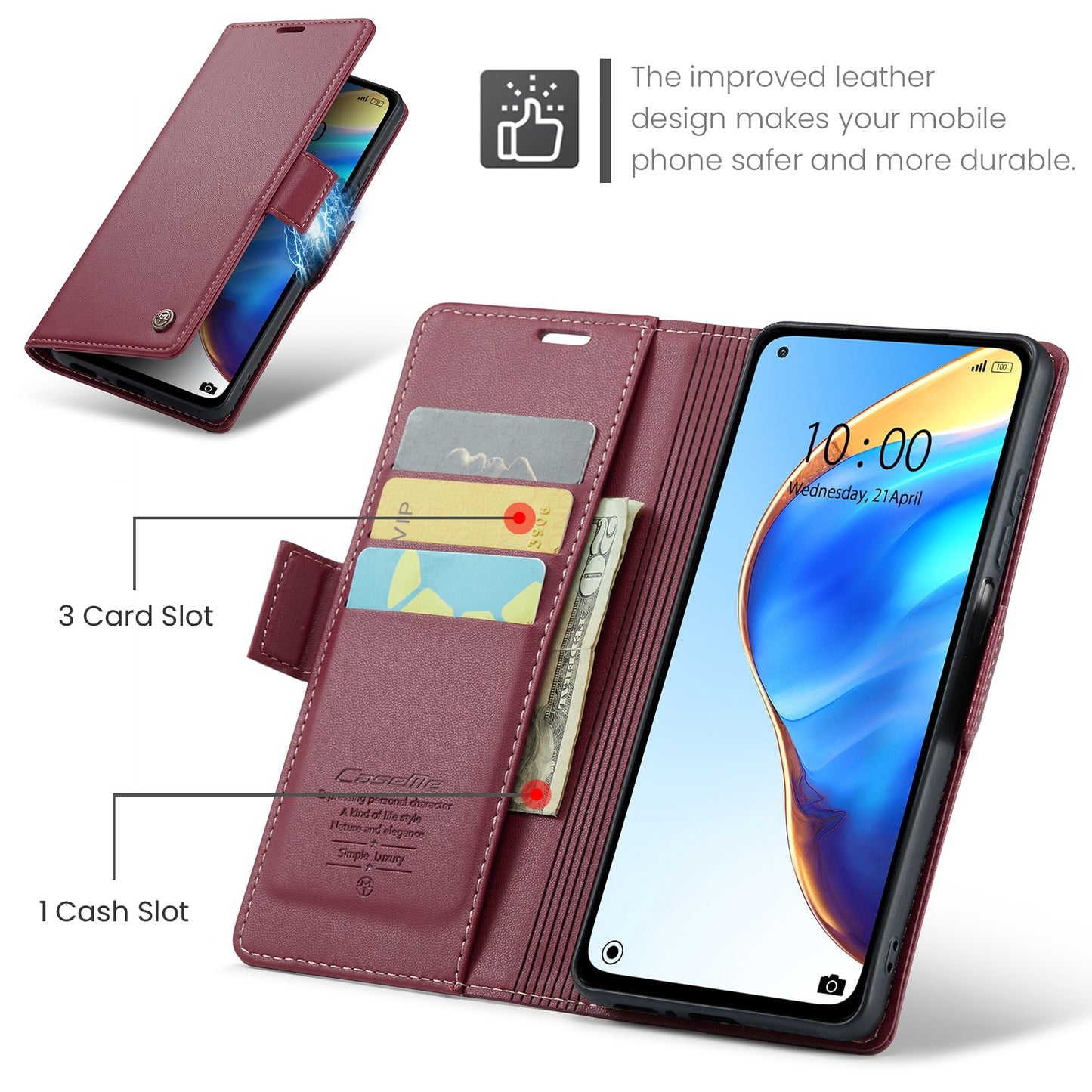 Xiaomi Mi 10T Pro 5G Leather Wallet Case - RFID Blocking, Stand Function, Card Slots