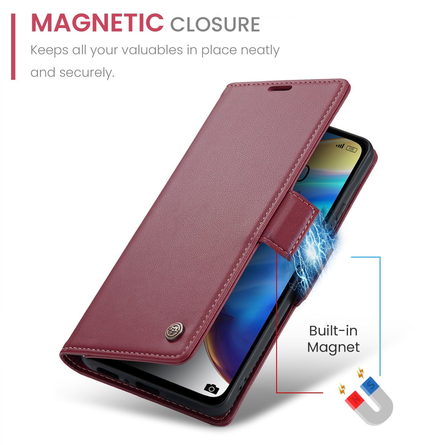 Xiaomi Mi 10T Pro 5G Leather Wallet Case - RFID Blocking, Stand Function, Card Slots