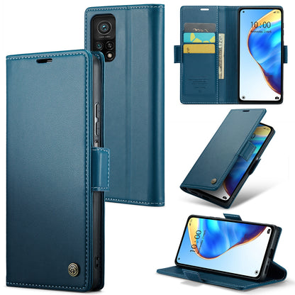 Xiaomi Mi 10T 5G Leather Wallet Case - RFID Blocking, Stand Function, Card Slots