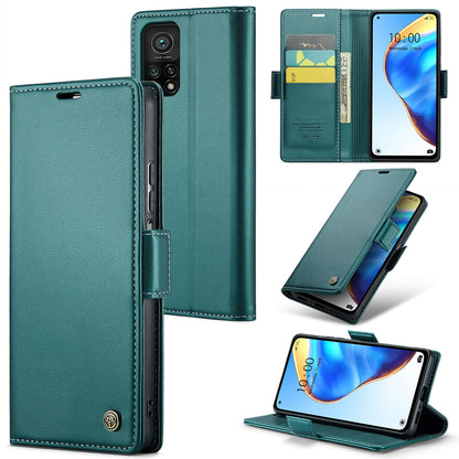Xiaomi Mi 10T 5G Leather Wallet Case - RFID Blocking, Stand Function, Card Slots