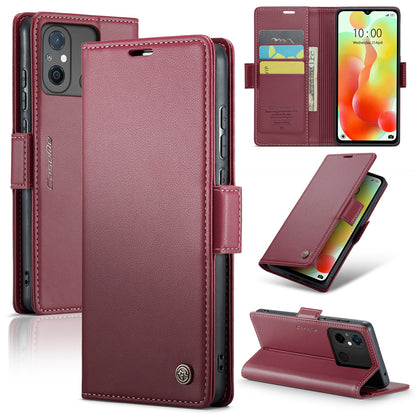 Xiaomi Redmi 11A Leather Wallet Case - RFID Blocking, Stand Function, Card Slots