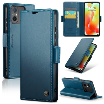 Xiaomi Redmi 11A Leather Wallet Case - RFID Blocking, Stand Function, Card Slots