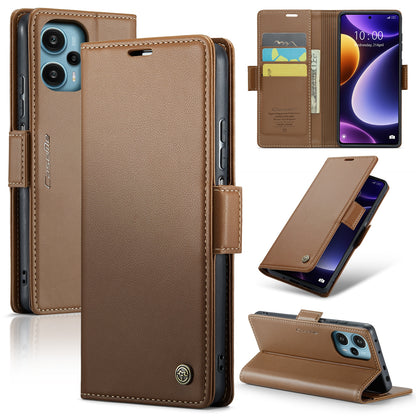 Xiaomi Poco F5 5G Leather Wallet Case - RFID Blocking, Stand Function, Card Slots