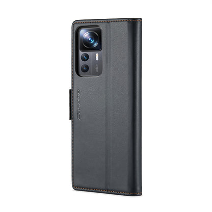 Xiaomi 12T/12T Pro Leather Wallet Case - RFID Blocking, Stand Function, Card Slots