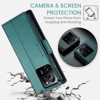 Xiaomi 13T/13T Pro Leather Wallet Case - RFID Blocking, Stand Function, Card Slots