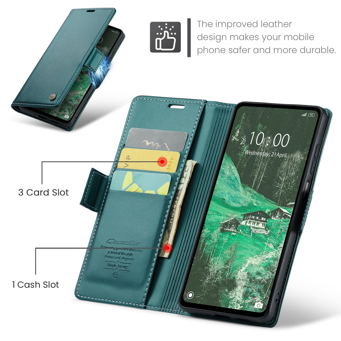 Xiaomi POCO M6 Pro 5G Leather Wallet Case - RFID Blocking, Stand Function, Card Slots