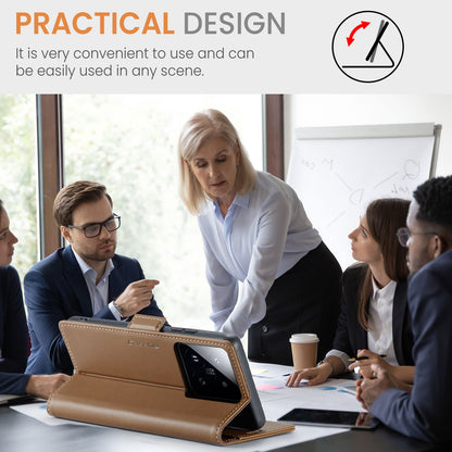 Xiaomi 14 Leather Wallet Case - RFID Blocking, Stand Function, Card Slots