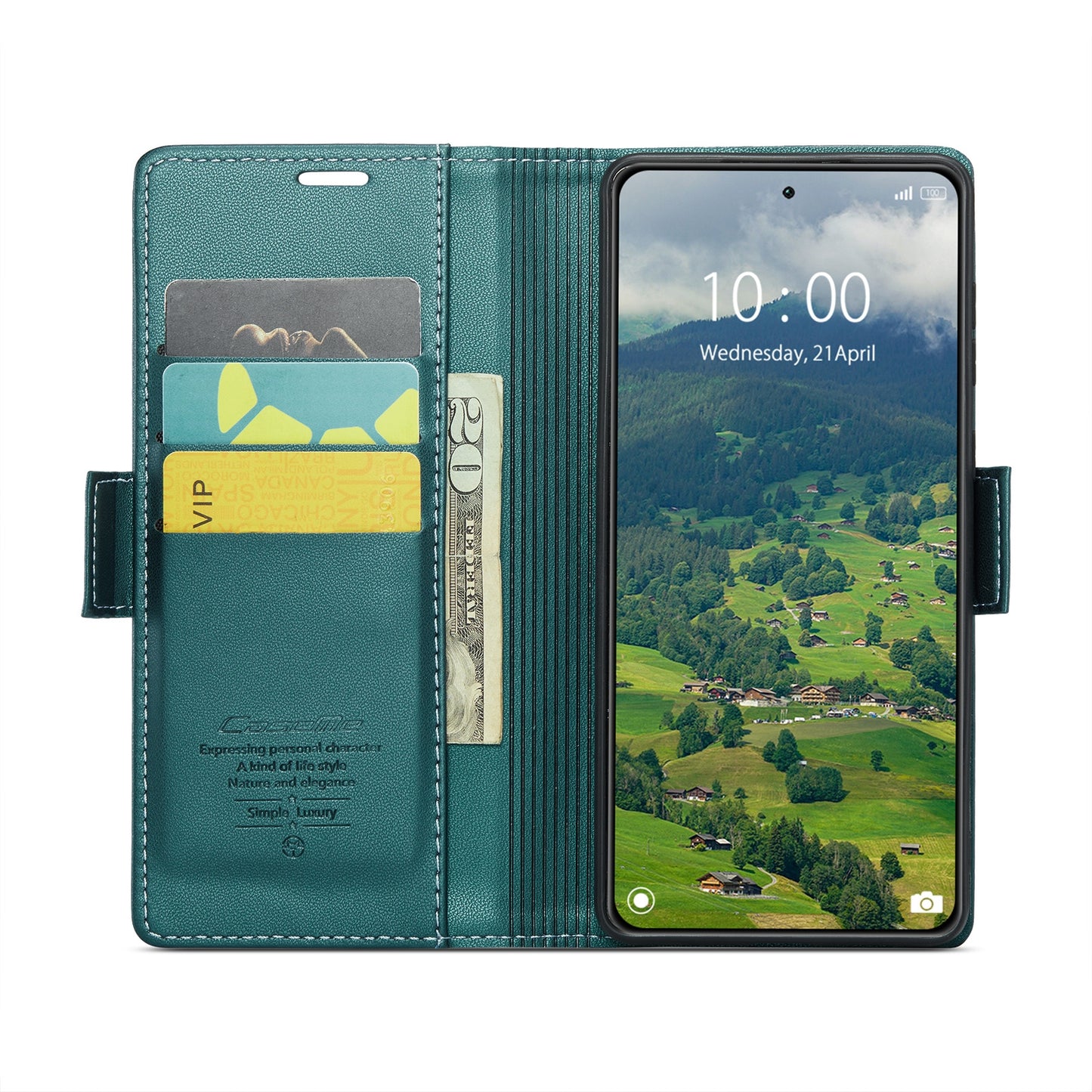 Xiaomi 14 Leather Wallet Case - RFID Blocking, Stand Function, Card Slots