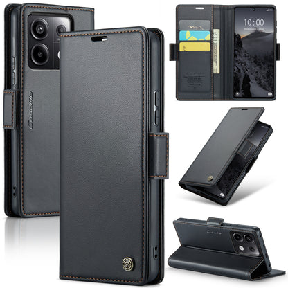 Xiaomi Redmi Note 13 Pro 5G Leather Wallet Case - RFID Blocking, Stand Function, Card Slots