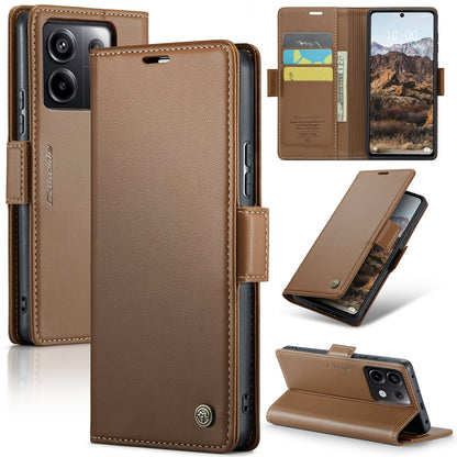 Xiaomi Redmi Note 13 Pro 5G Leather Wallet Case - RFID Blocking, Stand Function, Card Slots