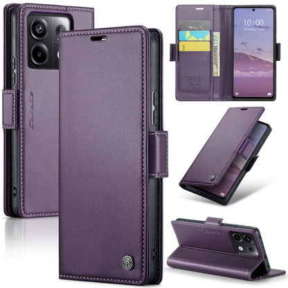 Xiaomi Redmi Note 13 Pro 5G Leather Wallet Case - RFID Blocking, Stand Function, Card Slots