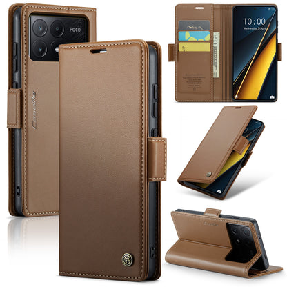 Xiaomi Poco X6 Pro 5G Leather Wallet Case - RFID Blocking, Stand Function, Card Slots