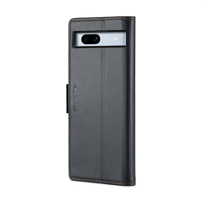 Google Pixel 7a Leather Wallet Case - RFID Blocking, Stand Function, Card Slots