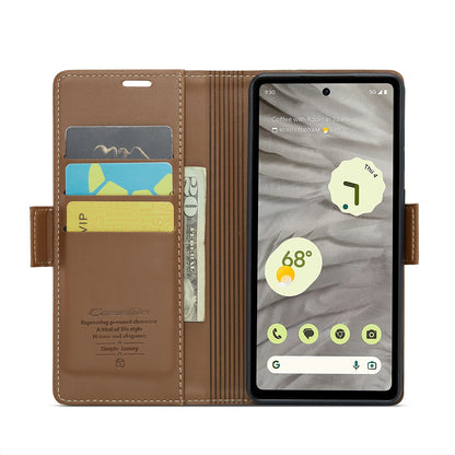 Google Pixel 7a Leather Wallet Case - RFID Blocking, Stand Function, Card Slots