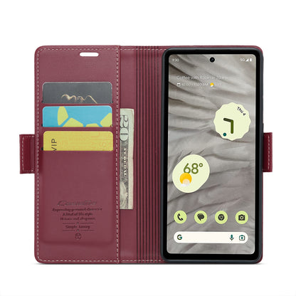 Google Pixel 7a Leather Wallet Case - RFID Blocking, Stand Function, Card Slots