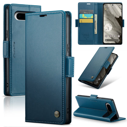 Google Pixel 8 Leather Wallet Case - RFID Blocking, Stand Function, Card Slots