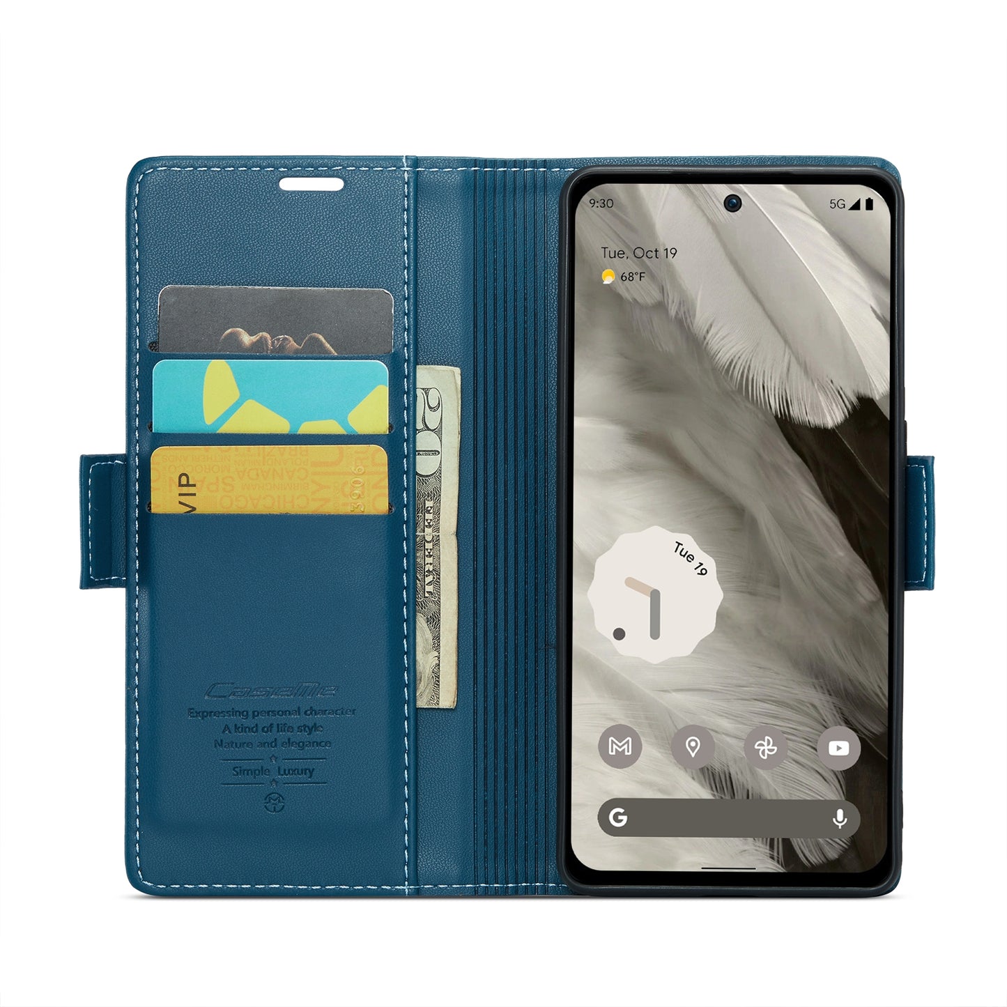 Google Pixel 8 Leather Wallet Case - RFID Blocking, Stand Function, Card Slots