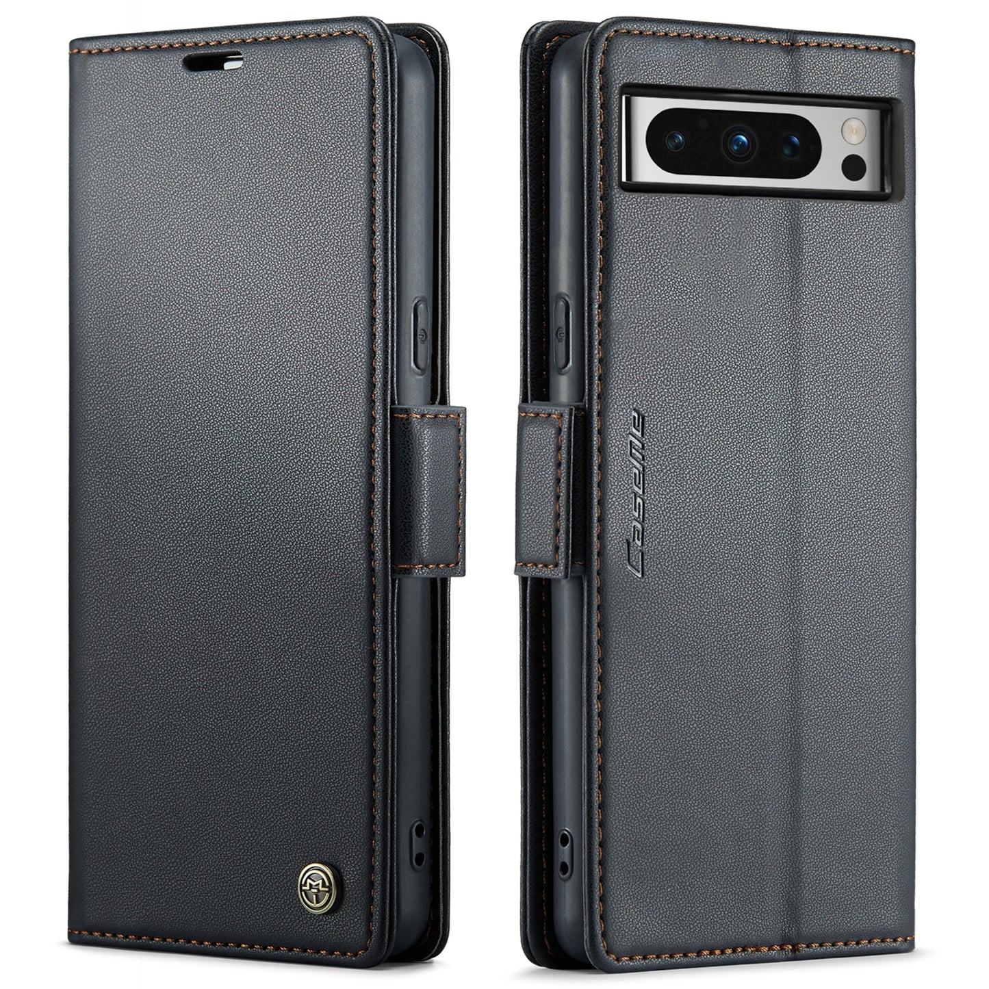 Google Pixel 8 Pro Leather Wallet Case - RFID Blocking, Stand Function, Card Slots