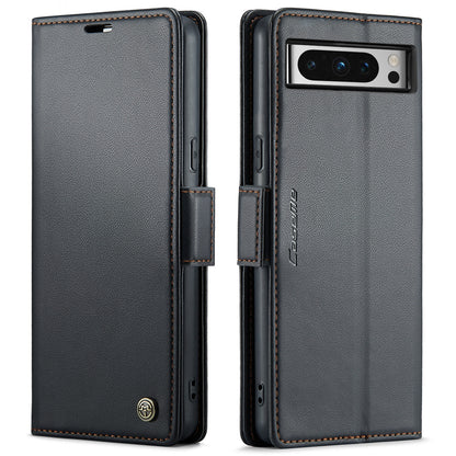 Google Pixel 8 Pro Leather Wallet Case - RFID Blocking, Stand Function, Card Slots