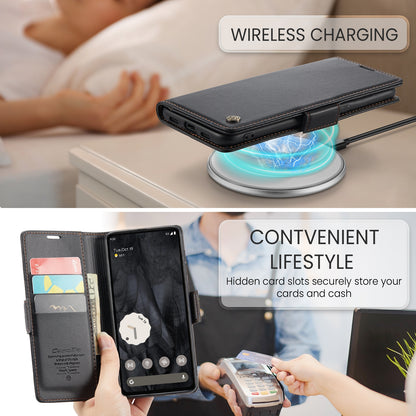 Google Pixel 8 Pro Leather Wallet Case - RFID Blocking, Stand Function, Card Slots