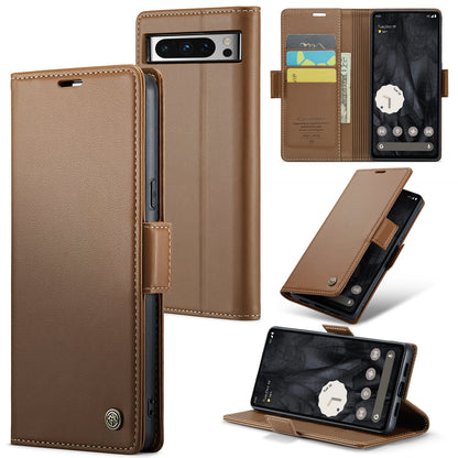 Google Pixel 8 Pro Leather Wallet Case - RFID Blocking, Stand Function, Card Slots