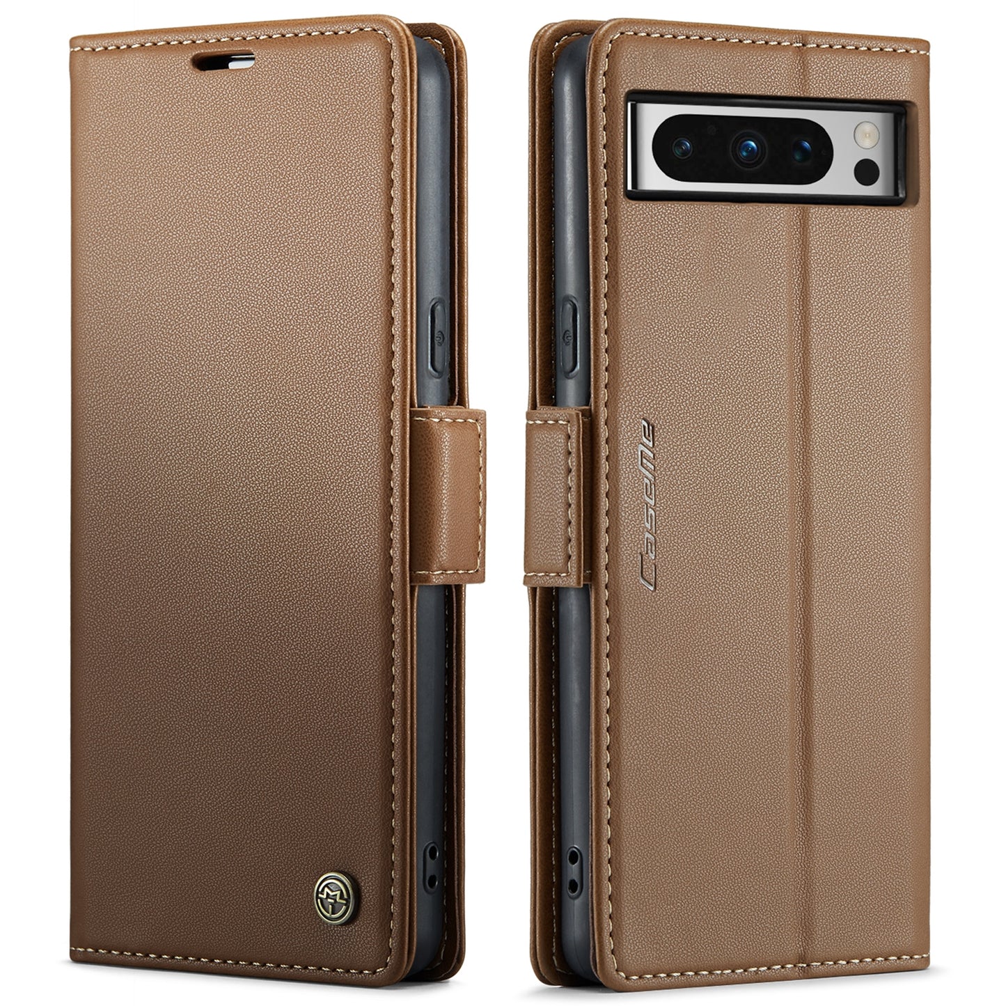Google Pixel 8 Pro Leather Wallet Case - RFID Blocking, Stand Function, Card Slots