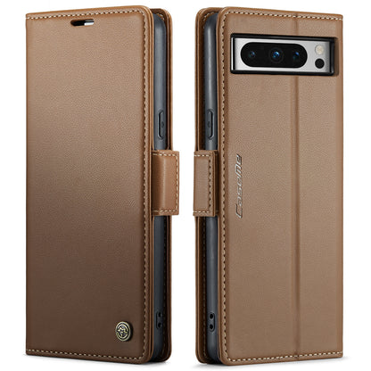 Google Pixel 8 Pro Leather Wallet Case - RFID Blocking, Stand Function, Card Slots