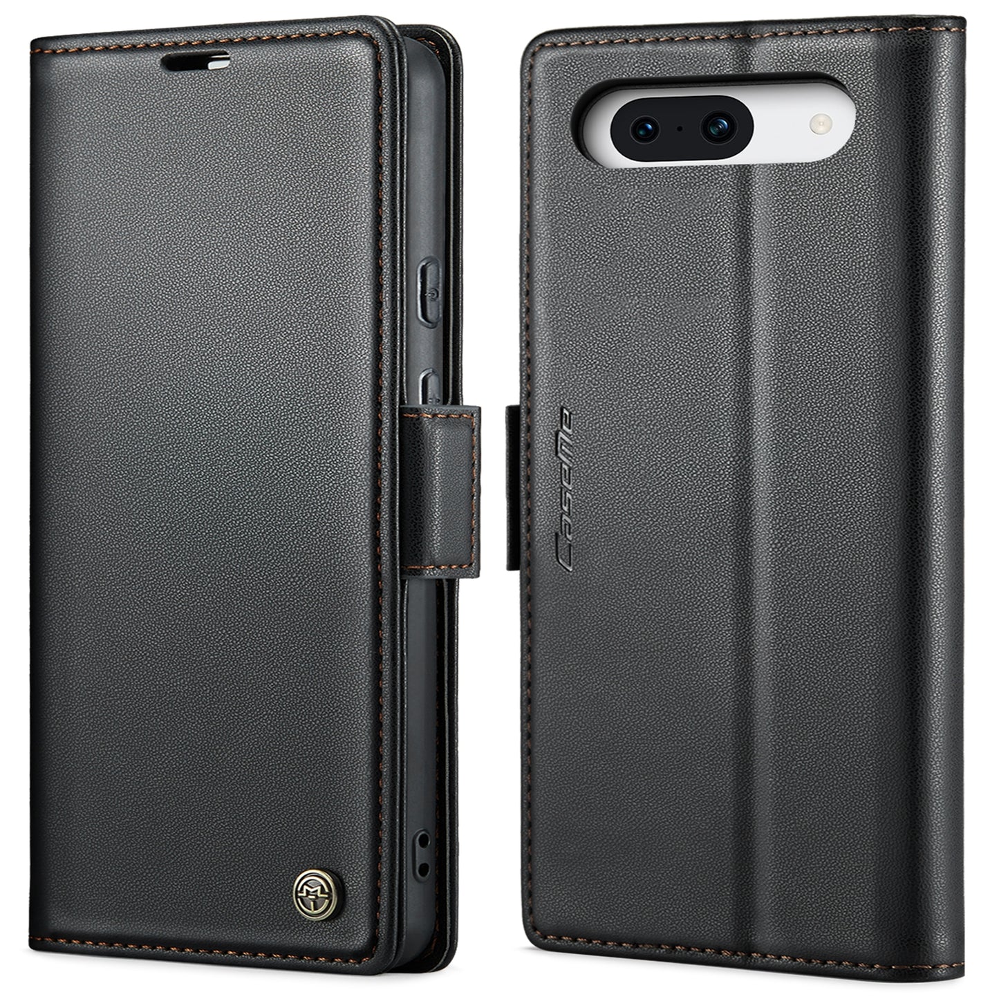 Google Pixel 8a Leather Wallet Case - RFID Blocking, Stand Function, Card Slots