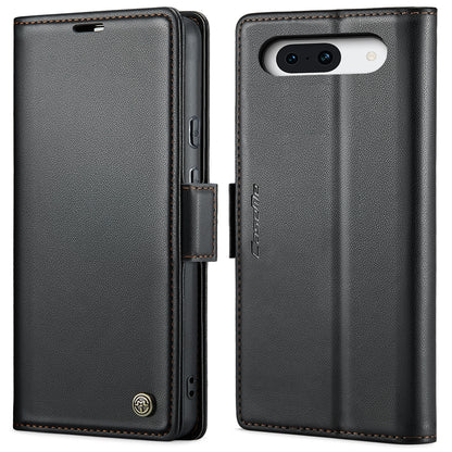 Google Pixel 8a Leather Wallet Case - RFID Blocking, Stand Function, Card Slots