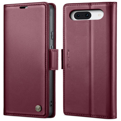 Google Pixel 8a Leather Wallet Case - RFID Blocking, Stand Function, Card Slots