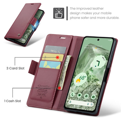 Google Pixel 8a Leather Wallet Case - RFID Blocking, Stand Function, Card Slots