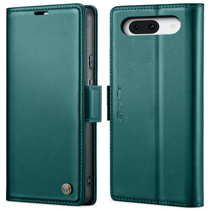 Google Pixel 8a Leather Wallet Case - RFID Blocking, Stand Function, Card Slots