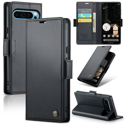 Google Pixel 9 Pro XL Leather Wallet Case - RFID Blocking, Stand Function, Card Slots